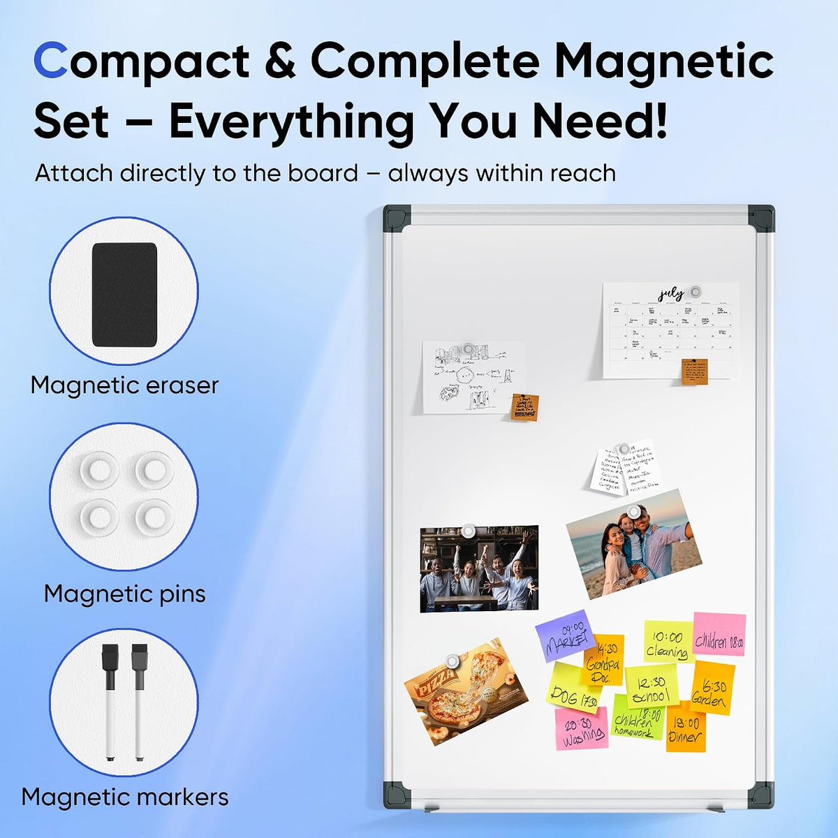 VUSIGN Magnetic White Board Hanging 36" x 24" for Wall, Dry Erase B...