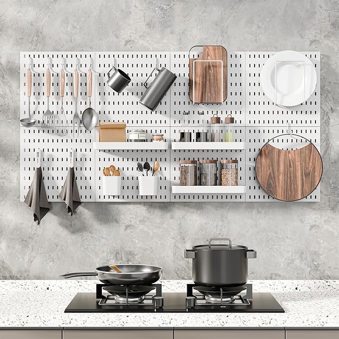 MULSAME Pegboard Combination Kit, 25.2" x 25.2" Wall Mounted Storage Set - Image 3