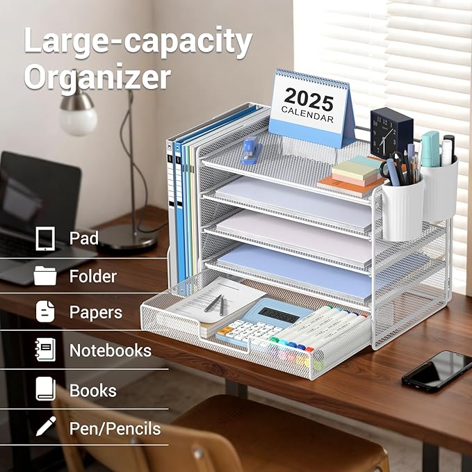 OPNICE Desk Organizer, 5-Tier Paper File Organizer - Image 3
