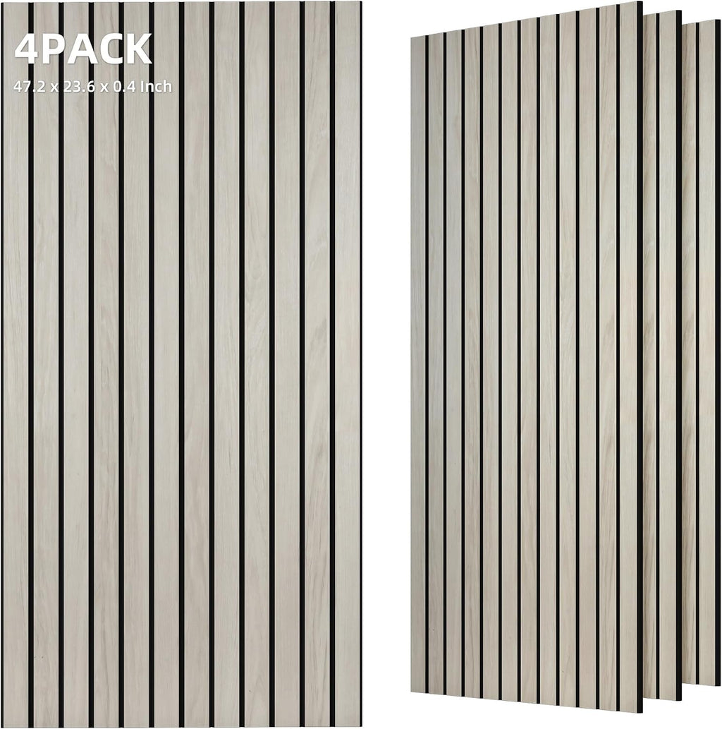 TO-TH Wood-Look Acoustic Panel, 4 Pack 47.2” x 23.6” Soundproof Wall Panels