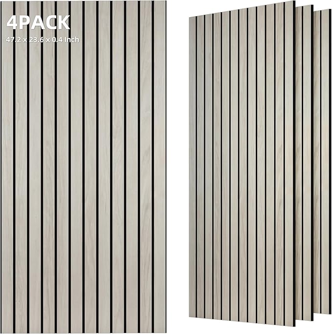 TO-TH Wood-Look Acoustic Panel, 4 Pack 47.2” x 23.6” Soundproof Wall Panels by TO-TH