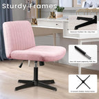PUKAMI Criss Cross Chair, Armless Cross Legged Office Desk Chair No Wheels - Image 4