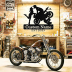 Custom Motorcycle Couple Metal Signs Personalized Biker Couple Name Sign Custom - Image 2