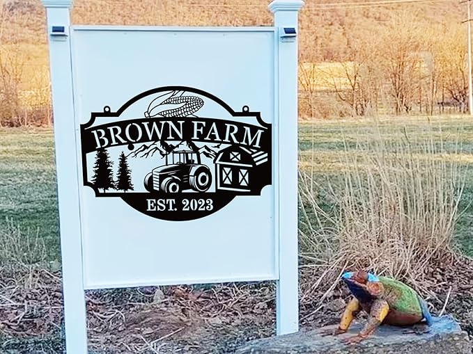 Custom Farmhouse Metal Sign | Personalized Last Name & Established Date Farm - Image 4