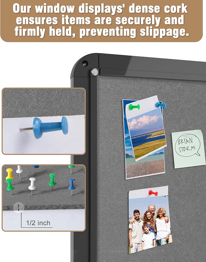 Mifuro 36"x24" Enclosed Bulletin Board, Lockable Weather-Resistant Aluminum - Image 6