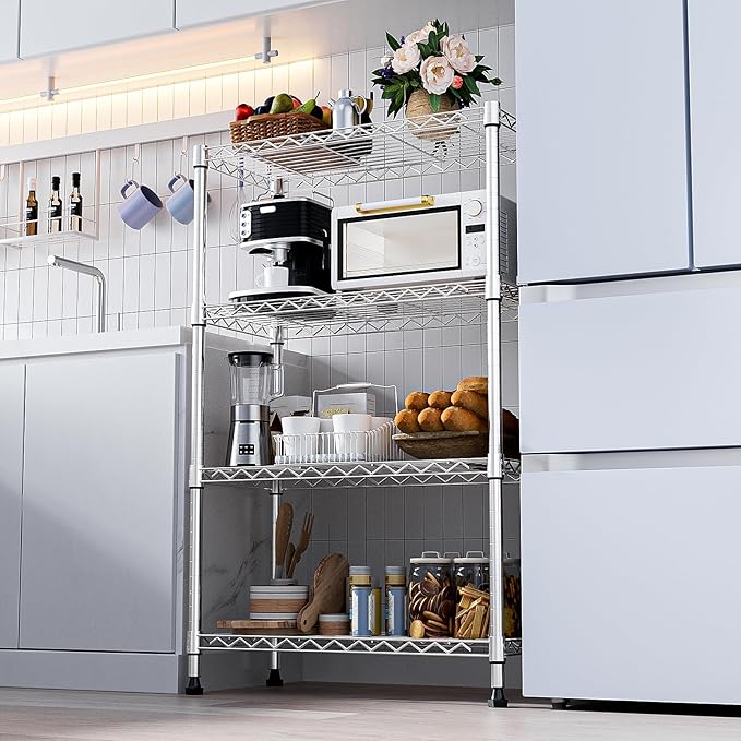 M MZG 1000 lbs Storage Shelving Steel Heavy Duty 4-Tier Utility Shelving Unit - Image 6