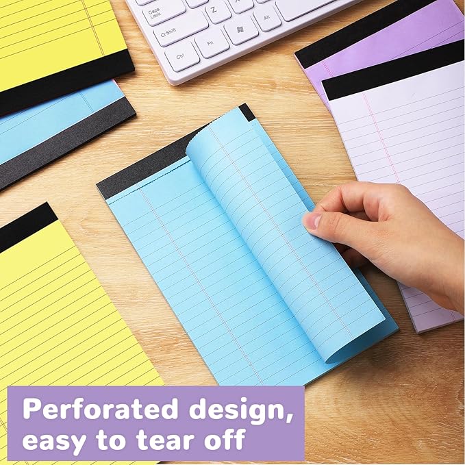 Thboxes 8 Packs Small Note Pads 5x8, Color Legal Pad 5x8 College Ruled Small - Image 4