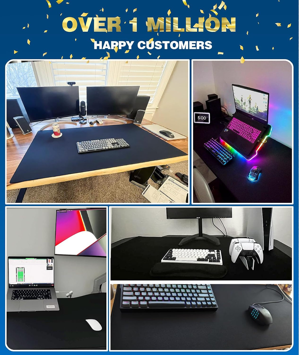 KTRIO Oversized Gaming Mouse Pad Desk Mat for Gamer, 47.3" x 23.6",...