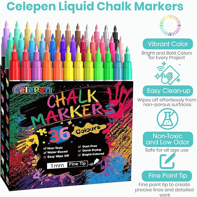 Extra Fine Tip Liquid Chalk Markers - Image 2