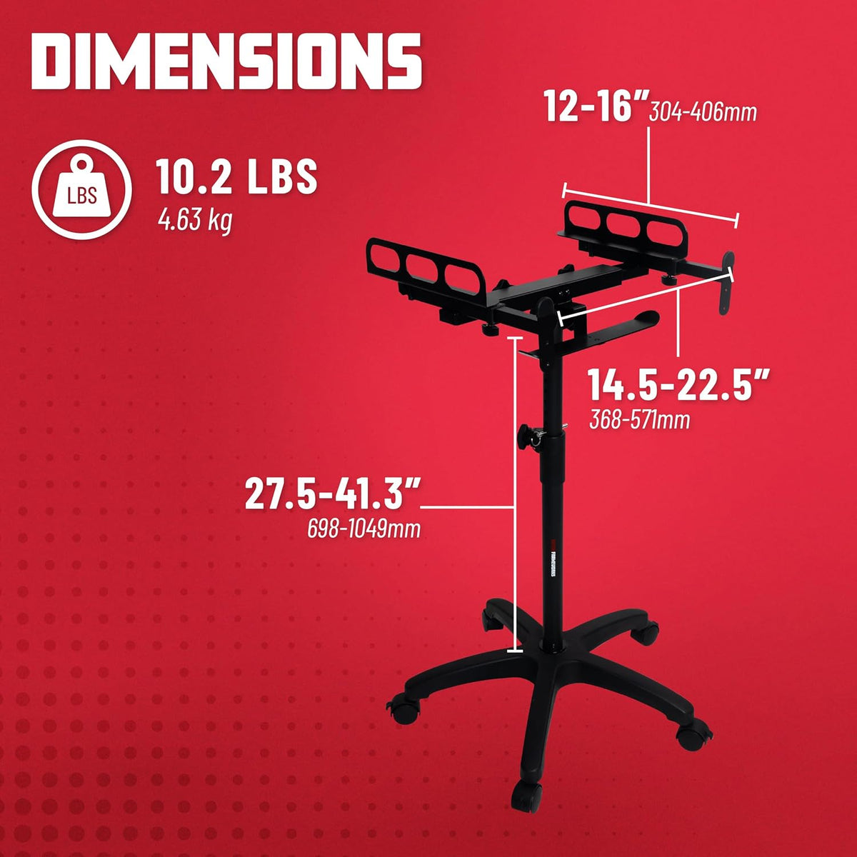 Gator Frameworks Adjustable Rolling Mixer Stand (GFW-MIXERCART-0400)