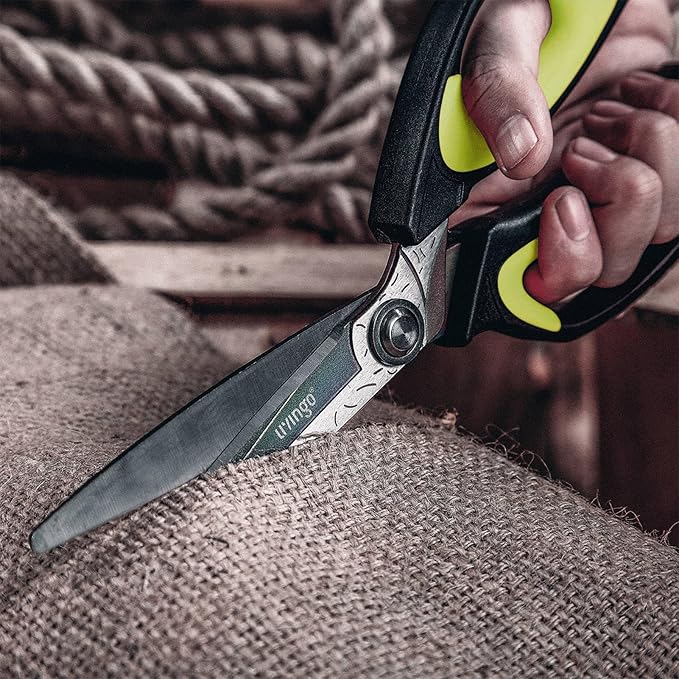 LIVINGO Heavy Duty Industrial Scissors: 10" Utility Stainless Steel Sharp - Image 5