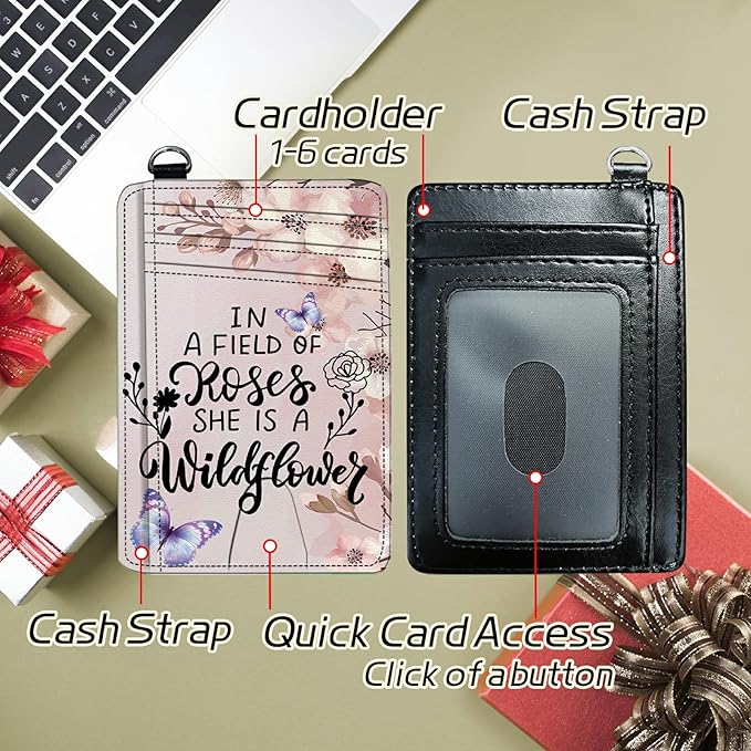 BWEGRHE Small Travel Wallets, Sakura Butterfly Slim Minimalist Front Pocket - Image 5