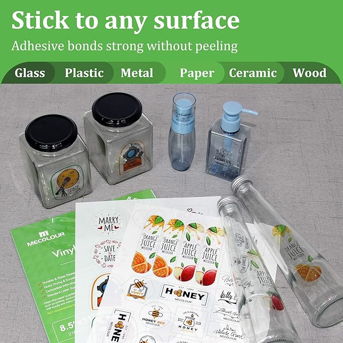 MECOLOUR Clear Sticker Paper for Inkjet Printer -95% Transparent 8.5x11 Inch - Image 7
