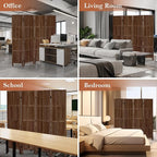 Leesinwing Wood Room Divider 4 Panel Folding Privacy Screen, Classic 5.6Ft - Image 9