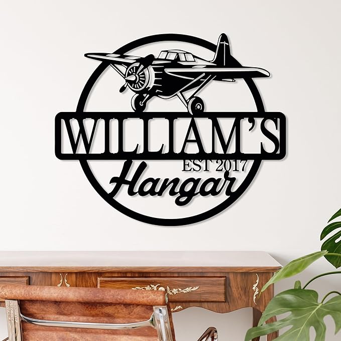 Personalized Metal Airplane Wall Art, Airplane Name Sign, Customized Pilot Name - Image 6