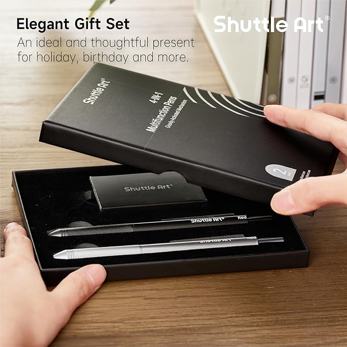 Shuttle Art 4 in 1 Multicolor Pen, 2 Pack Retractable Ballpoint Pens - Image 7