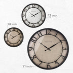 Presentime & Co 10" Farmhouse Series Wall Clock, Cottage Style, Faux Burlap - Image 6
