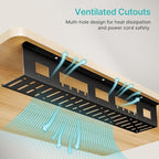 PEGZONE Under Desk Cable Management Tray, 31.5 Inches Metal Cord Organizer Rack - Image 7