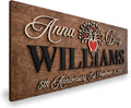 Custom Family Name Sign | Personalized Wooden Wedding Gift | Rustic Last Name