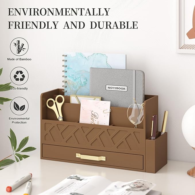 Wisuce Home Bamboo Desktop Organizer - Image 5
