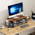 OPNICE Wood Desk Organizers and Accessories, 2-Tier Computer Monitor Stand Riser - Image 5