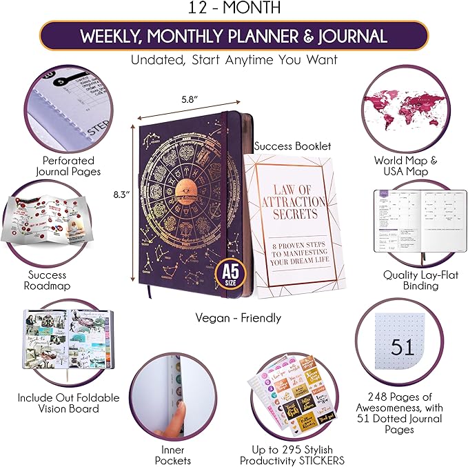 Life Planner - Undated Weekly & Monthly Planner, 12-Month Journey to Increase - Image 2