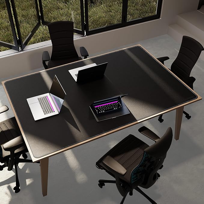 CENNBIE HUGE180 70.8" x 47" Black Leather Desk Mat - Image 5