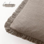 Foindtower Set of 2 Decorative Linen Fringe Throw Pillow Covers Boho Farmhouse - Image 3