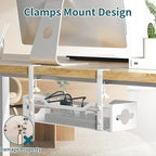 Under Desk Cable Management Tray 3 Pack, Cable Management Under Desk No Drill - Image 2