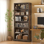 TVU 6-Tier Wooden Book Shelf, Floor-Standing Display Bookcase, 77.2" H x 31.5" - Image 8