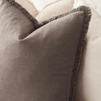 Foindtower Set of 2 Decorative Linen Fringe Throw Pillow Covers Cozy Farmhouse - Image 5