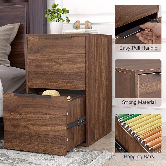 FATIGOS 2 Drawer File Cabinets, Wood File Cabinet - Image 6