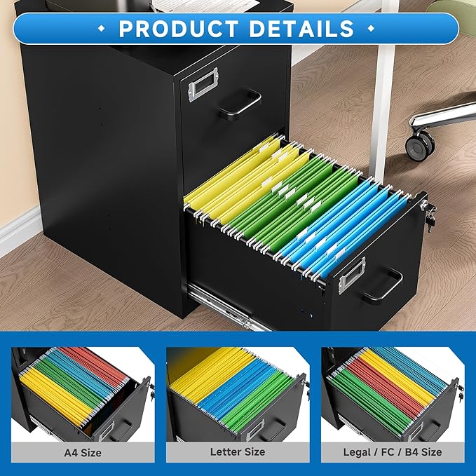 BYNSOE 2 Drawer File Cabinet - Image 4