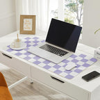 Ohocut Checkered Desk Mat, 31.5" x 15.7" Large Cute Purple Aesthetic Retro Girl - Image 2