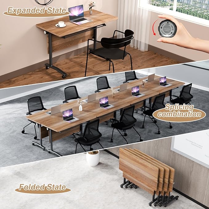 Conference Table Flip Top Mobile Conference Room Tables, Folding Conference - Image 3