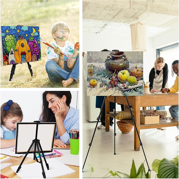 AROIC 4 Pack Art Painting Display Easel Stands, Portable Adjustable Aluminum - Image 7