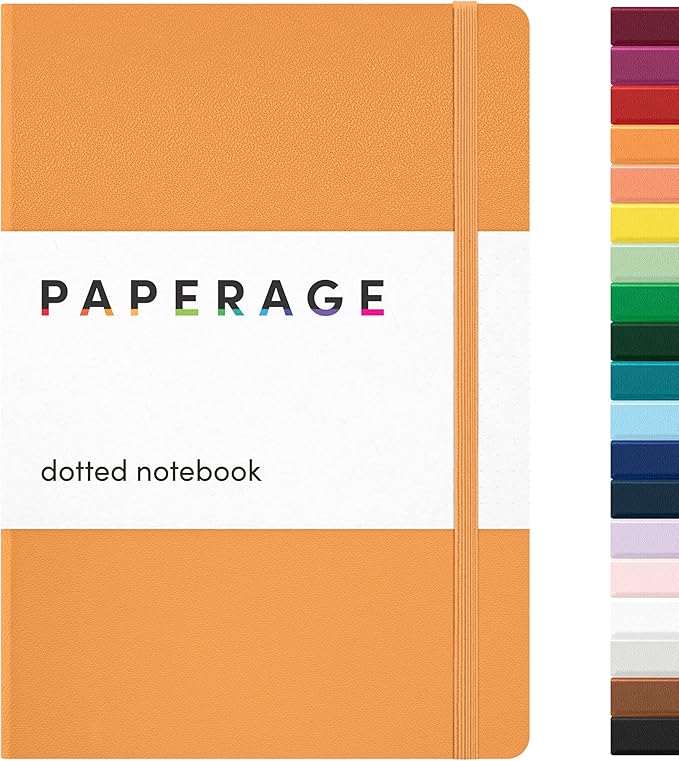 PAPERAGE Dotted Journal Notebook, 160 Pages, Medium 5.6 in x 8 in by PAPERAGE