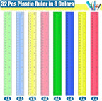 12 Inch Plastic Rulers, Ideal Back to School Office Home Supplies - Image 2