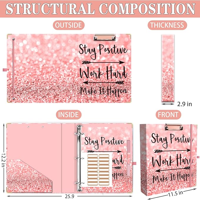 Lateefah 3 Ring Binder, 2 Inch Binder Organizer - Image 2