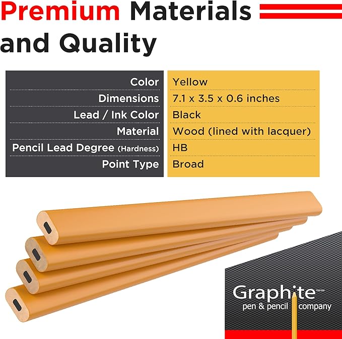 GRAPHITE Hard Lead Carpenter Pencils Bulk - Image 2