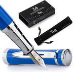 Wordsworth & Black Fountain Pen Set, Medium Nib, Includes 24 Pack Ink Cartridges by WordsworthBlack