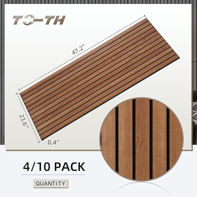 TO-TH Wood-Look Acoustic Wall Panels, 10 Pack 47.2” x 23.6” Sound Panels - Image 5