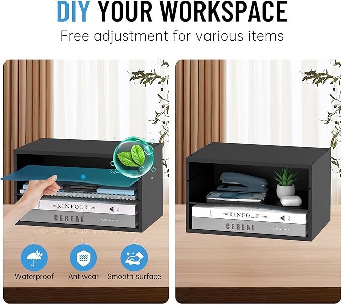SHARKWOODS Wood Desk Organizer, 3 Tier Paper Tray Organizer - Image 5