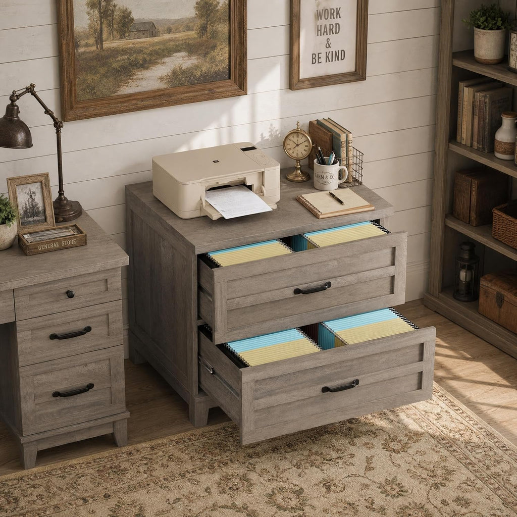 garvee 2 drawer farmhouse lateral file cabinet for, close-up detail