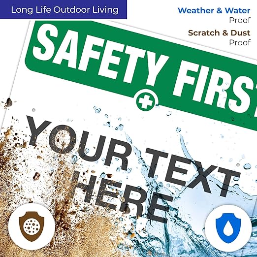 Custom Safety First Sign, OSHA Sign, 24x30 Inches, Rust Free .063 Aluminum - Image 5