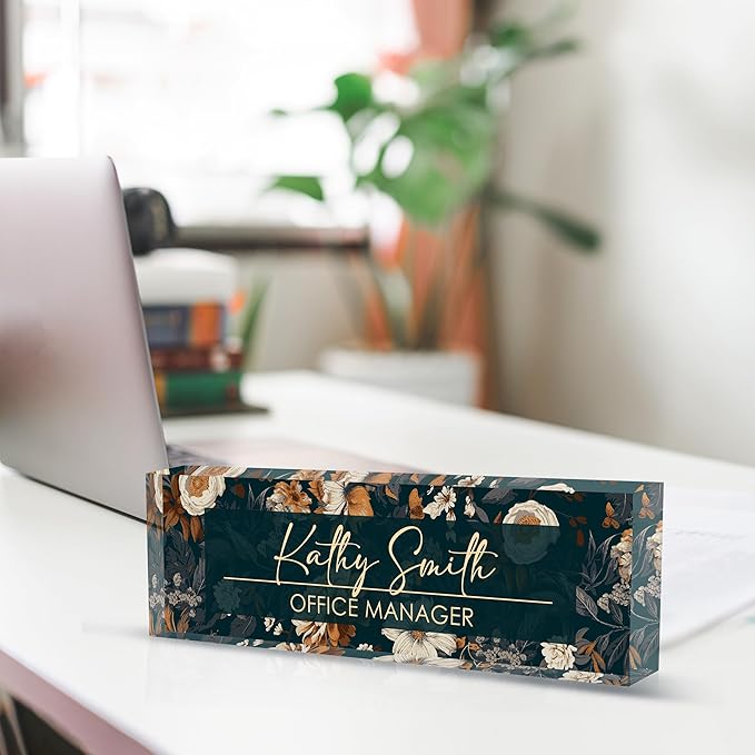 Personalized Name Plate for Desk, Custom Desk Name Plate, Acrylic Name Plate - Image 4