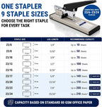 Heavy Duty Stapler for Office - Large Stapler 200 Sheet High Capacity - Heavy-Duty Staplers for Desk - Desktop Paper Binding Tool - 2000 Staples Included