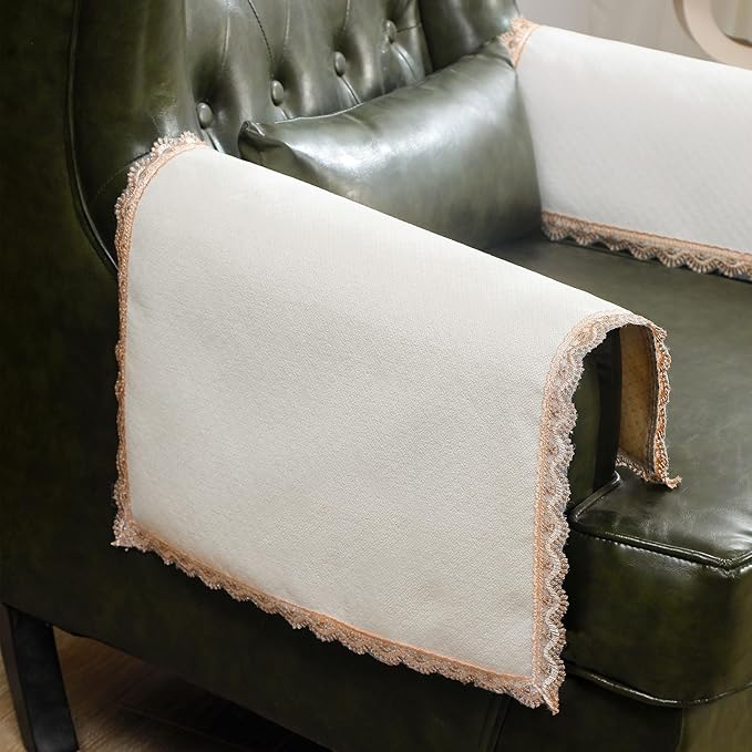 MINJIATEX Couch arm Covers, Non-Slip lace Sofa arm Covers Set of 2 Washable by MINJIATEX