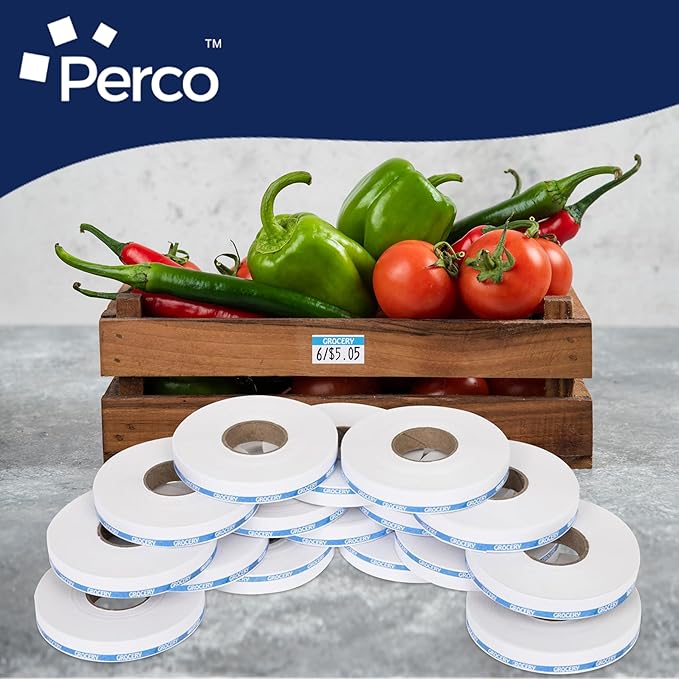 Perco Blue Reverse Print on White Grocery Labels to fit Monarch 1110 Price Gun - Image 6