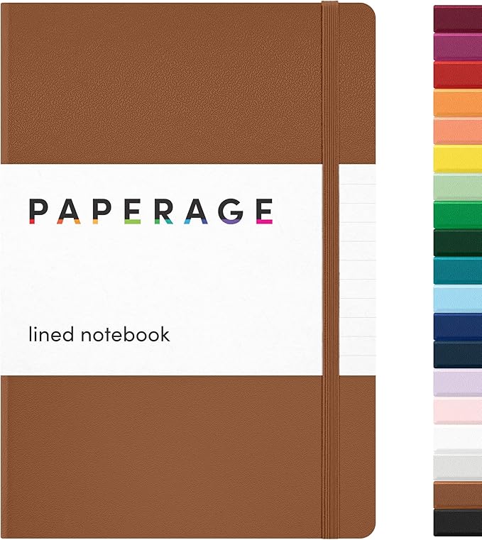PAPERAGE Lined Journal Notebook, 160 Pages, Medium 5.6 in x 8 in by PAPERAGE